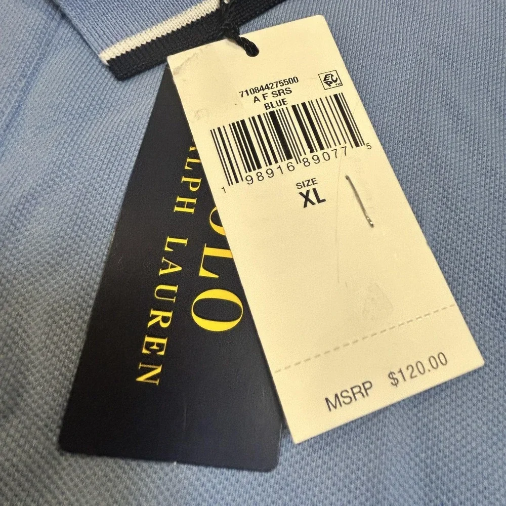 Polo Ralph Lauren Polo Shirt Mens XL Blue Classic Fit Knit Cotton Pony NWT SPOT
